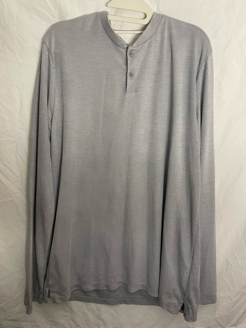 Marc Anthony Luxury Light Gray Long Sleeve Henley Top